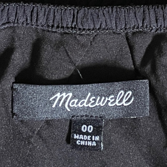 Madewell One Shoulder Ruffled LBD 100% Silk Black Mini Dress Size 00 - Picture 7 of 9